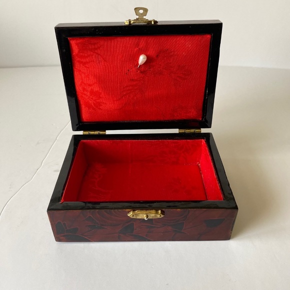 Chinese Cork Diorama Trinket Box Handcrafted in Wood Vintage - Picture 5 of 8